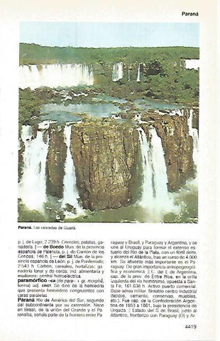 LAMINA 11296: Cascadas de Guaira Brasil