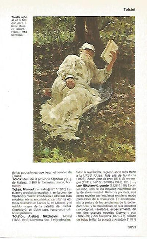 LAMINA 11328: Tolstoi reposa en el bosque por I.E. Repin