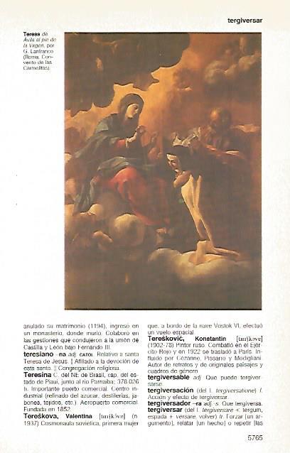 LAMINA 11339: Teresa de Avila al pie de la Virgen por G. Lanfranco