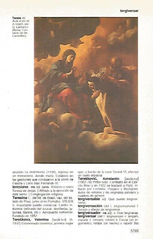 LAMINA 11339: Teresa de Avila al pie de la Virgen por G. Lanfranco
