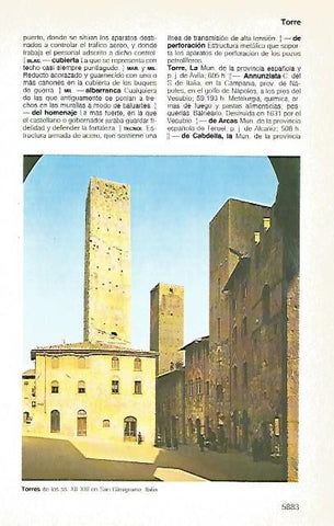 LAMINA 11406: Torres de San Gimignano Italia