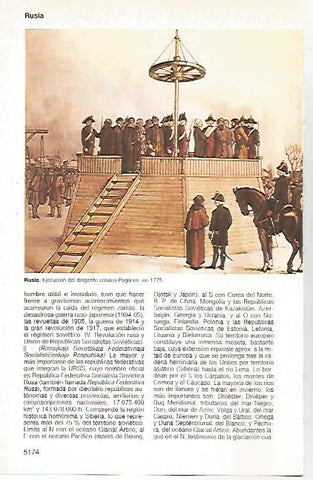 LAMINA 11427: Ejecucion del dirignete cosaco Pugacev en 1775