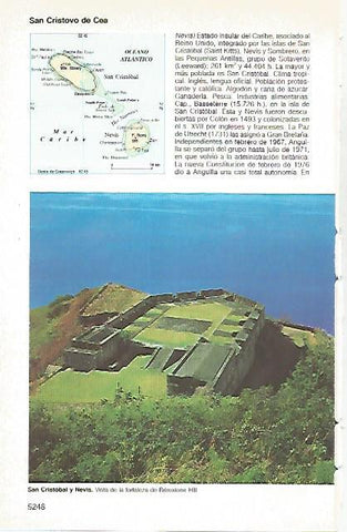 LAMINA 11440: Mapa y fortaleza en San Cristobal y Nevis
