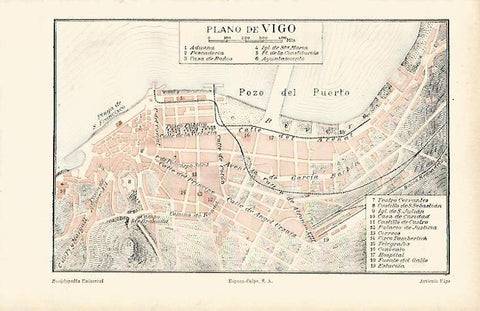LAMINA DE ESPASA 263: Plano de Vigo