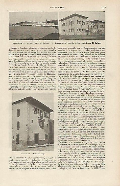 LAMINA DE ESPASA 297: Vistas de Villaviciosa
