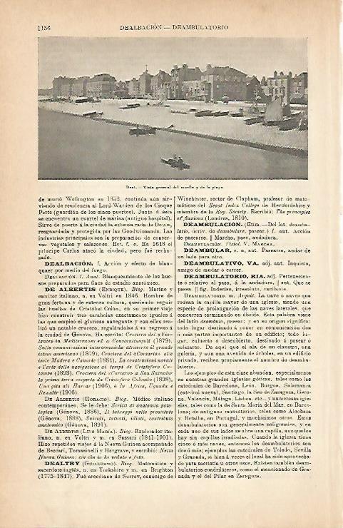 LAMINA ESPASA 2055: Vista del muelle y playa de Deal Estados Unidos