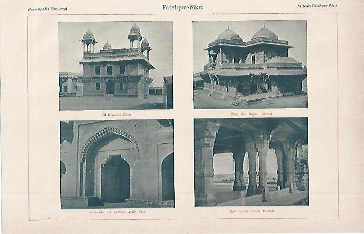 LAMINA ESPASA 2442: Vistas de Fatehpur-Sikri India