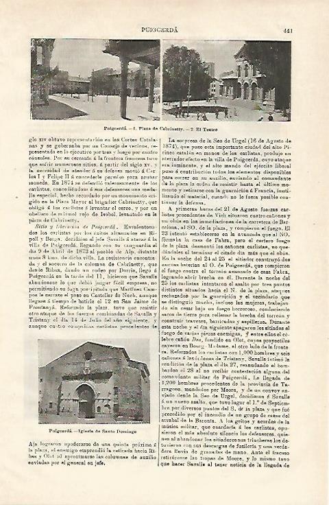 LAMINA ESPASA 20613: Plaza y Teatro de Puigcerda