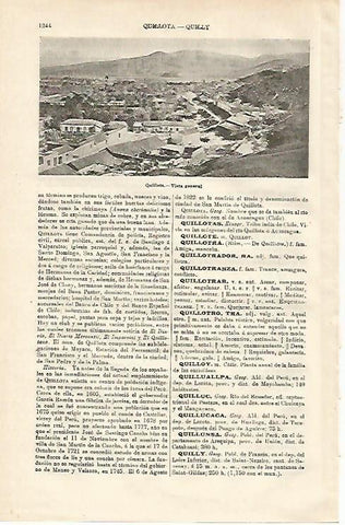 LAMINA ESPASA 20730: Vista de Quillota Peru