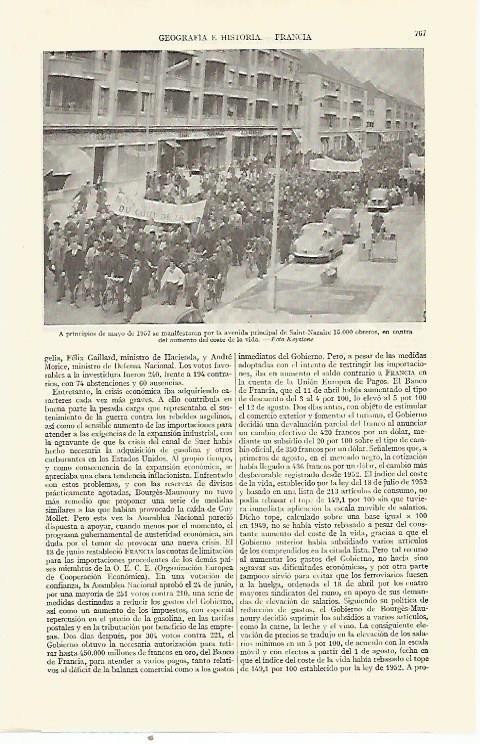 LAMINA ESPASA 21729: Manifestacion en Saint Nazaire en 1957