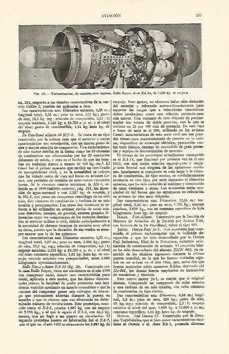 LAMINA ESPASA 21932: Turboreactor Rolls Royce Avon RA-14