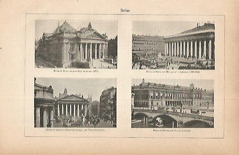 LAMINA ESPASA 22362: Bolsa de Bruselas Paris Berlin y Londres