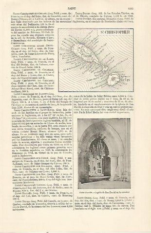 LAMINA ESPASA 22953: Mapa de la isla de Saint Christopher