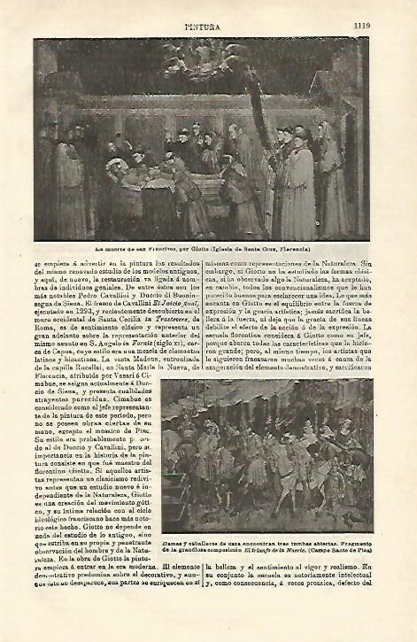 LAMINA ESPASA 23272: La muerte de San Francisco por Giotto