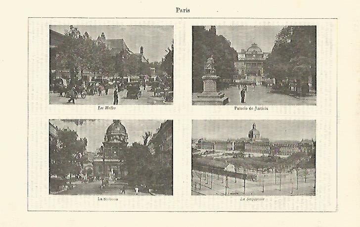 LAMINA ESPASA 23340: Palacio de Justicia Les Halles y La Sorbona de Paris