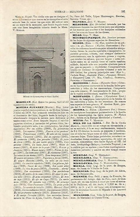 LAMINA ESPASA 23962: Mihra de la mezquita de Gaur en India