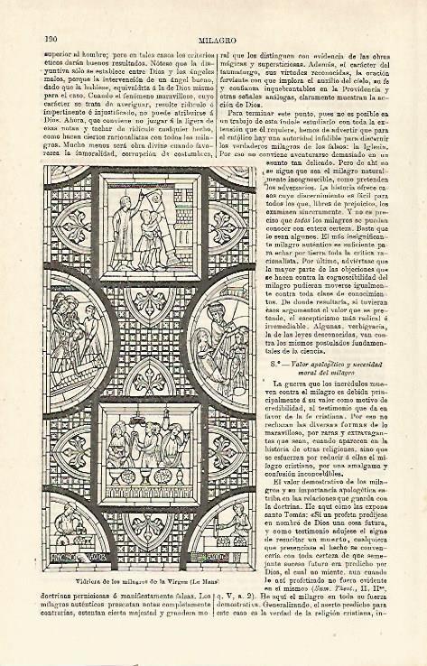 LAMINA ESPASA 23969: Vidriera de los milagros de la Virgen en Le Mans