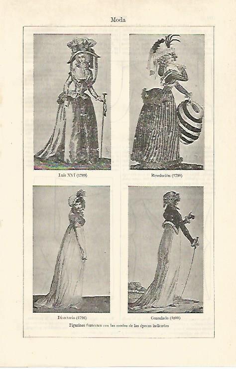 LAMINA ESPASA 24152: Figurines de Francia del siglo XVIII