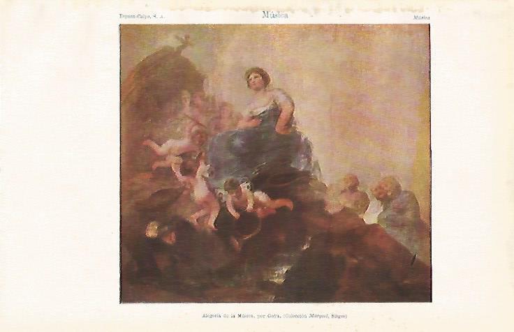 LAMINA ESPASA 24588: Alegoria de la Musica por Goya