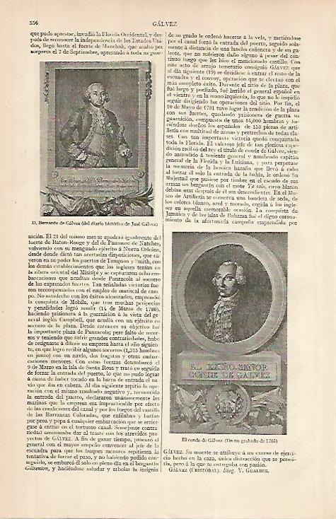 LAMINA ESPASA 24820:Bernardo de Galvez