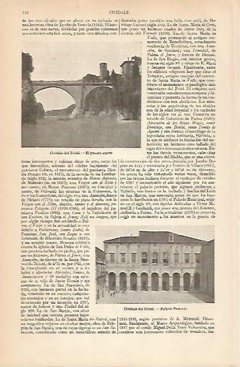 LAMINA ESPASA 24997: Puente en Cividale del Friuli