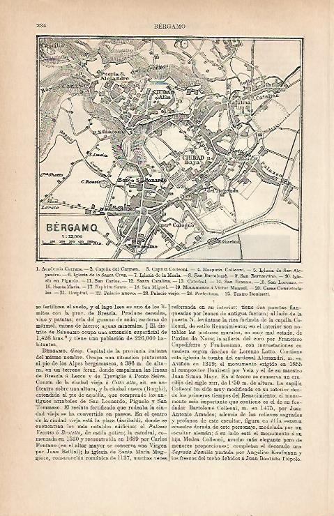 LAMINA ESPASA 25162: Plano de Bergamo