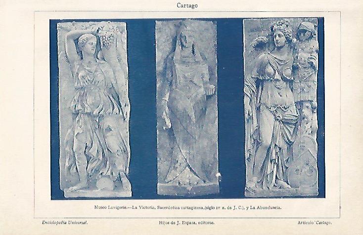LAMINA ESPASA 4398: Esculturas de Cartago en el Museo Lavigerie