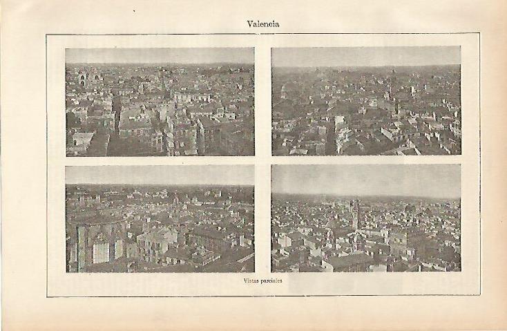 LAMINA ESPASA 4718: Vistas parciales de Valencia
