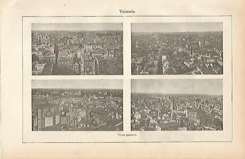 LAMINA ESPASA 4718: Vistas parciales de Valencia