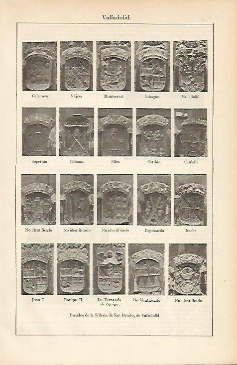 LAMINA ESPASA 4788: Escudos de la Silleria de San Benito Valladolid (II)