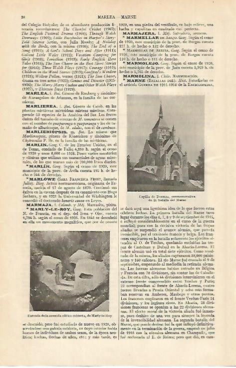 LAMINA ESPASA 4897: Capilla de Dorman conmemorativa de la Batalla del Marne