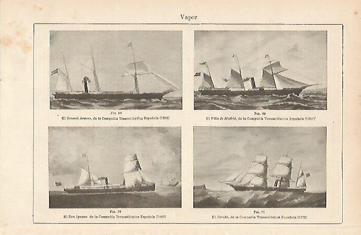 LAMINA ESPASA 4875: Barcos de la Compañia Transatlantica Española