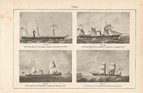 LAMINA ESPASA 4875: Barcos de la Compañia Transatlantica Española