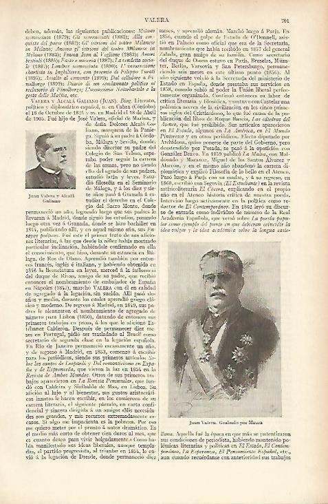 LAMINA ESPASA 4753: Juan Valera y Alcala Galiano