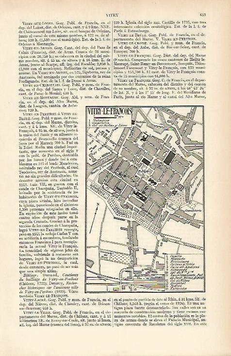 LAMINA ESPASA 4141: Plano de Vitry Le François Francia