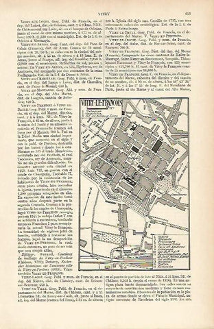 LAMINA ESPASA 4141: Plano de Vitry Le François Francia