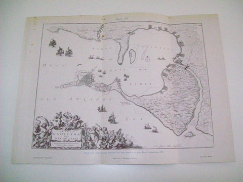 LAMINA ESPASA 4011: Mapa de la bahia de Cadiz de 1672