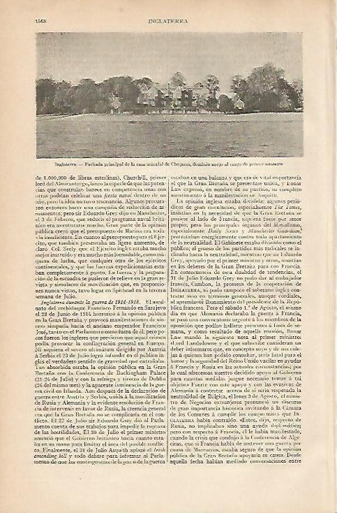 LAMINA ESPASA 4619: Casa de Chequers Inglaterra