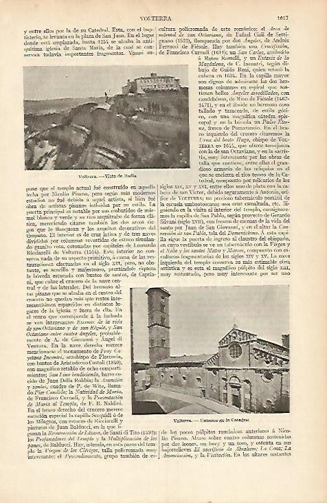 LAMINA ESPASA 4172: Vistas de Volterra Italia