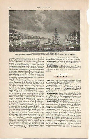 LAMINA ESPASA 474: Desembarco de los ingleses en La Habana 1762