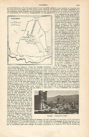 LAMINA ESPASA 4175: Plano de Volubilis ciudad romana en  Marruecos