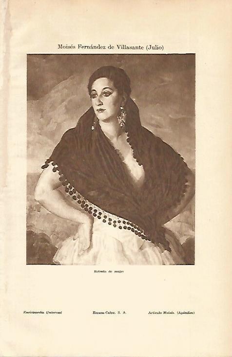LAMINA ESPASA 4918: Retrato de Mujer por J. Moises Fernandez de Villasante