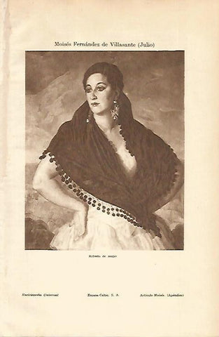 LAMINA ESPASA 4918: Retrato de Mujer por J. Moises Fernandez de Villasante