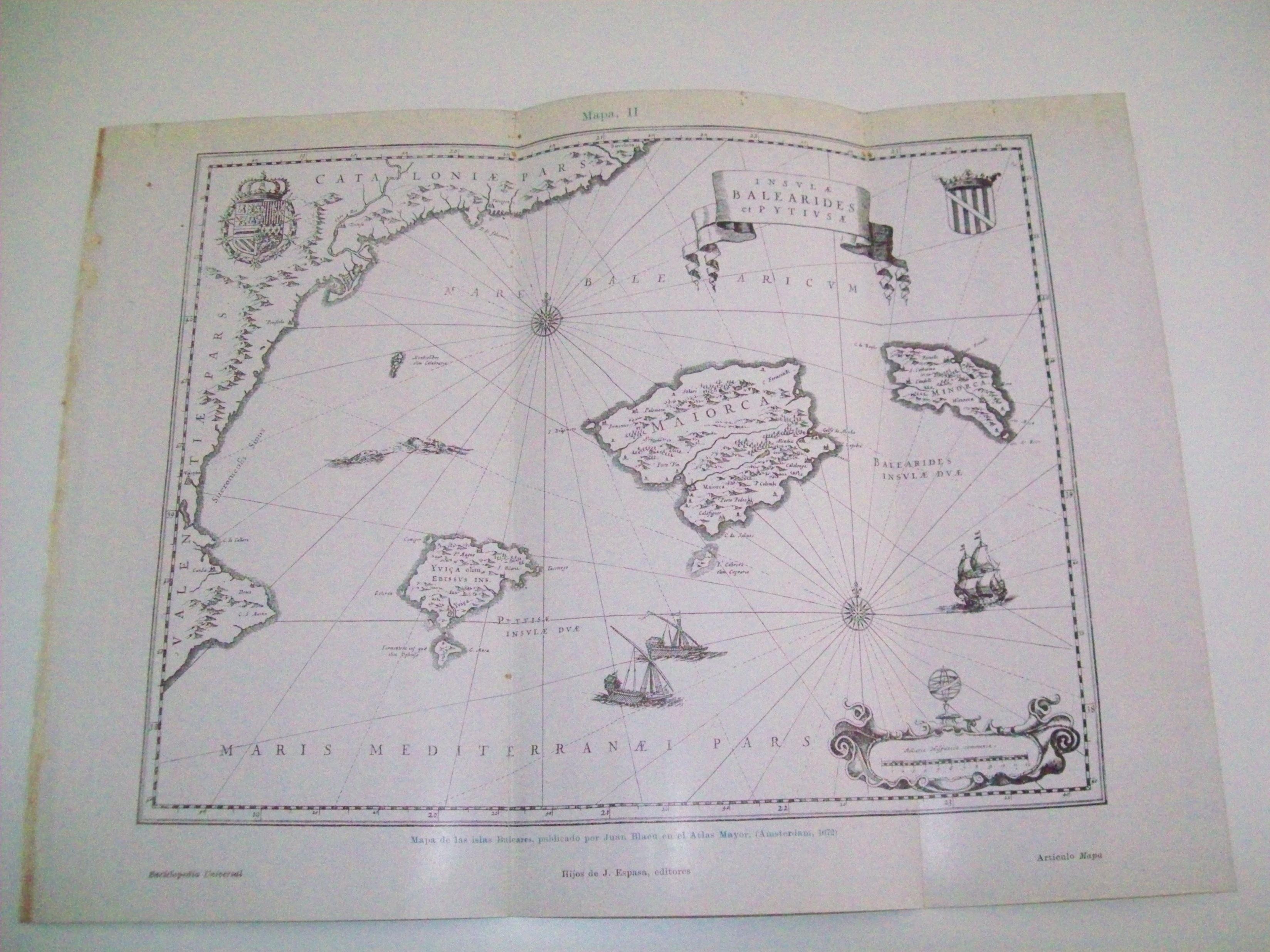 LAMINA ESPASA 4010: Mapa de las Islas Baleares de 1672