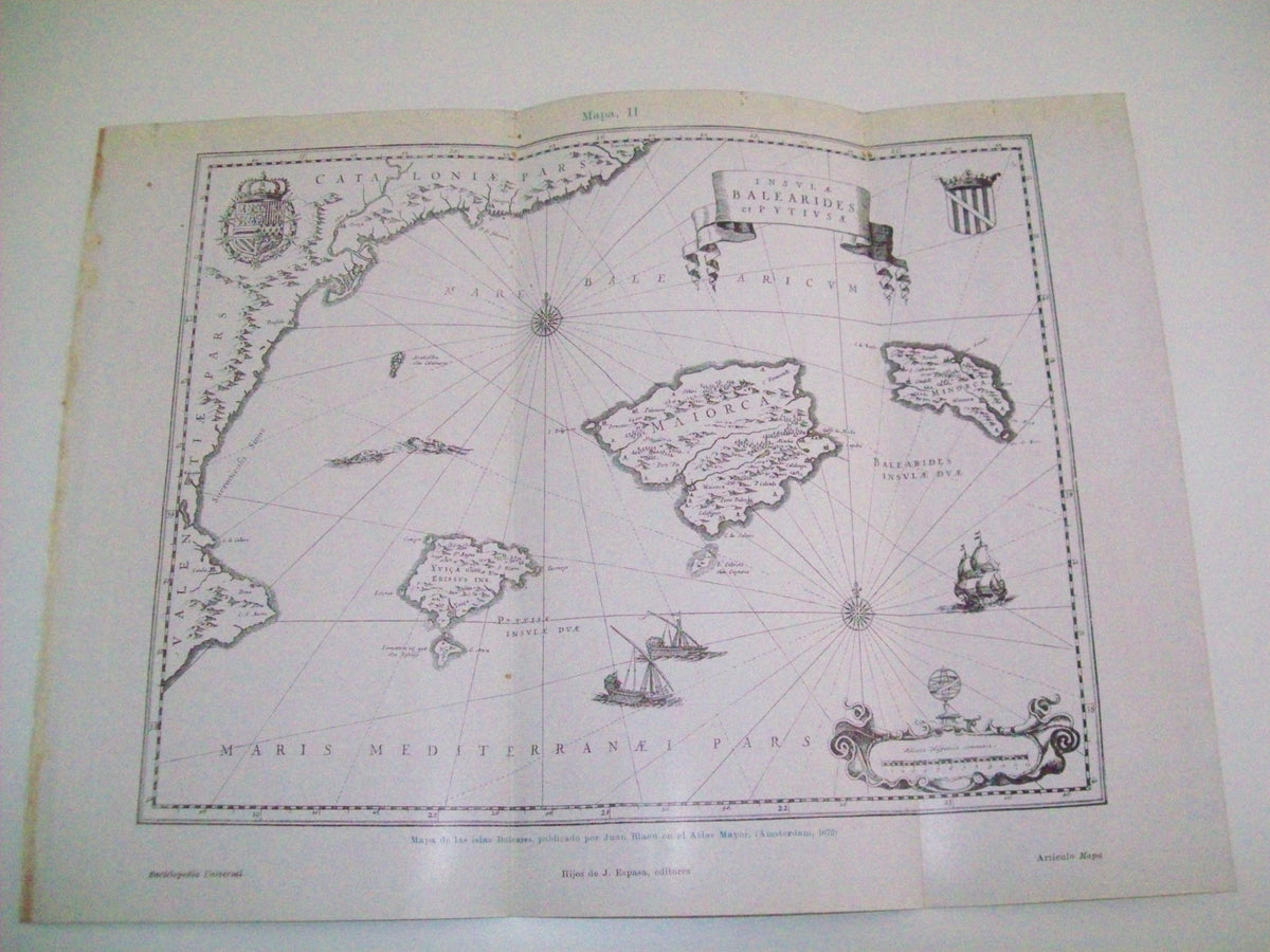 LAMINA ESPASA 4010: Mapa de las Islas Baleares de 1672