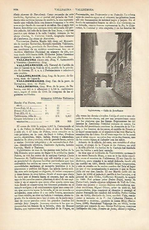 LAMINA ESPASA 4810: Calle Jovellanos en Valldemosa Mallorca