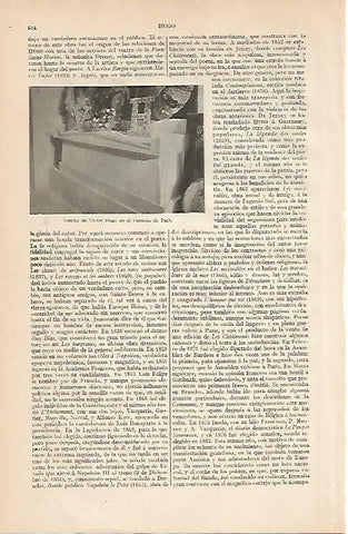 LAMINA ESPASA 4992: Tumba de Victor Hugo en el Panteon de Paris