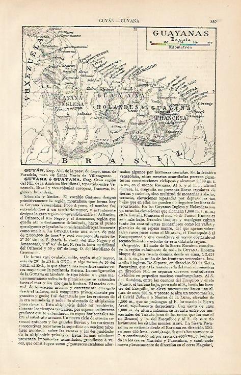 LAMINA ESPASA 480: Mapa de Guayanas