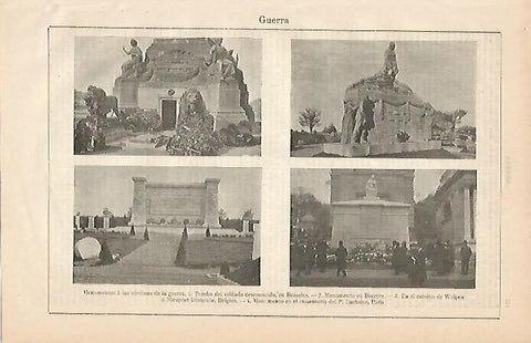 LAMINA ESPASA 491: Monumentos a las victimas de la Primera Guerra Mundial