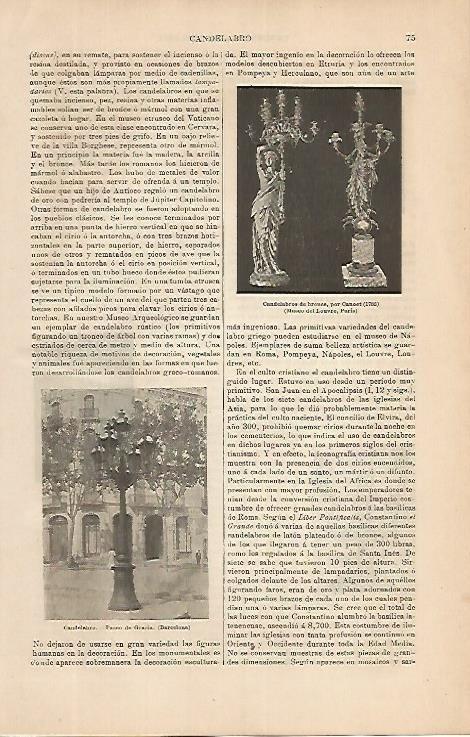LAMINA ESPASA 4208: Candelabro del Paseo de Gracia Barcelona